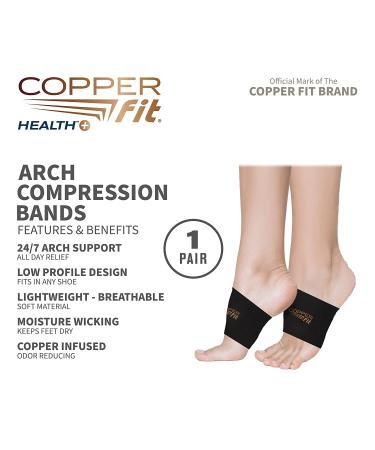 Copper Fit Arch Relief Compression Bands - Black | Unisex Health Support - Buy Online on GoSupps.com