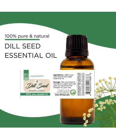Dill Seed 16 fl oz (473 ml) Aluminum Bottle w/Plug Cap 100% Pure Essential Oil GreenHealth - Buy Online on GoSupps.com