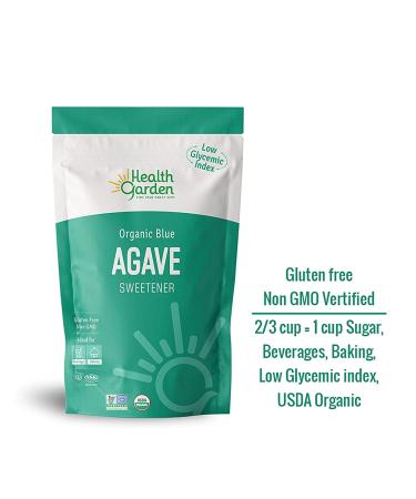 Health Garden Organic Blue Agave Sweetener Crystals - Non GMO, Low Glycemic, Keto Friendly - 12 oz - Buy Online on GoSupps.com