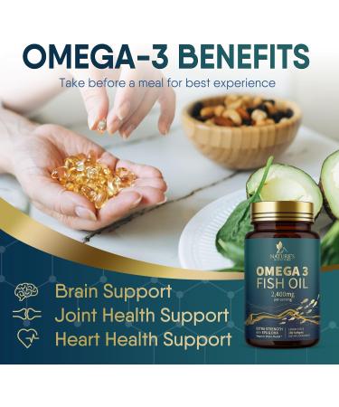 Nature's Nutrition Omega 3 Fish Oil 2400 Mg  - Lemon  - Buy Online on GoSupps.com