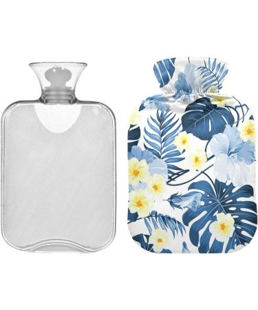 NAANLE Plumeria Flowers Hot Water Bottle - 1L Transparent Heat Bottle for Pain Relief & Warmth - Ideal for Back Hands & Neck - Buy Online on GoSupps.com
