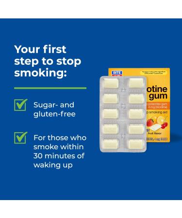 Rite Aid Nicotine Gum 4mg - 100 Count | Fruit Flavor | Quit Smoking Aid - Buy Online on GoSupps.com