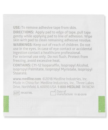 Medline Adhesive Remover Pad, Acetone-Free, Sterile 2-Ply, 1000 Count - Pack of 10 - Buy Online on GoSupps.com