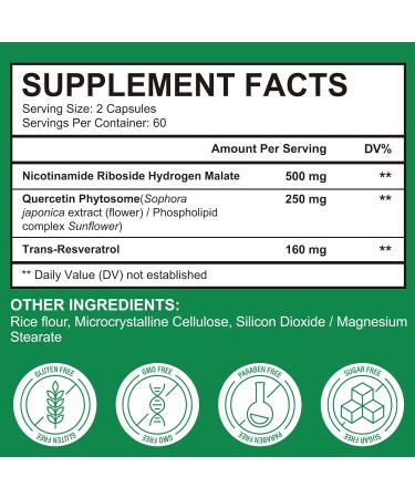 FLWJLKB NAD Supplement, NAD Nicotinamide Riboside with Premium Nicotinamide Riboside & Resveratrol, NMNH Supplement Alternative, Health Supplements for Anti-Aging, Energy, Focus - 60 Days Supply - Buy Online on GoSupps.com