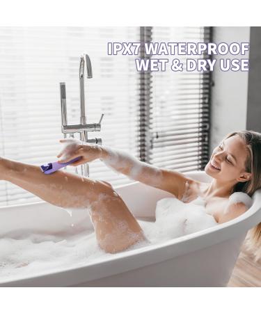 Buy Bikini Trimmer for Women - 2 in 1 Electric Shaver & Waterproof Pubic Hair Remover - USB-C Charging Painless with Dual Lights in Purple - Buy Online on GoSupps.com