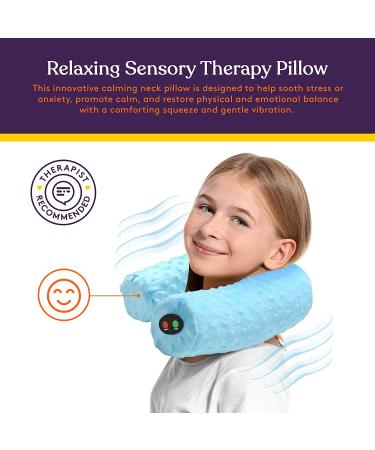 Sensory Vibrating Neck Pillow for Kids and Adults - Plush Velvet Cover - Therapy Stimulation - Calming Relaxation - Blue - Buy Online on GoSupps.com