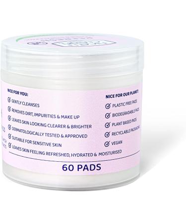 Nice 'N Clean Refresh Cleansing Pads with Micellar Water, Hyaluronic Acid & Vitamin E - 60 Biodegradable Face Wipes - Buy Online on GoSupps.com