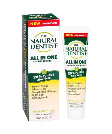 The Natural Dentist All In One Fluoride Toothpaste 20% Purified Aloe Vera - Peppermint Twist - 5 Oz. - Buy Online on GoSupps.com