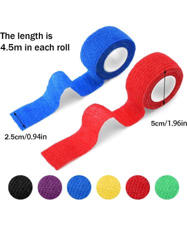 Heyu-Lotus 6 Pack Cohesive Bandages 2.5cm x 4.5m Vet Wrap Self Adherent Bandages Elastic Cohesive Tapes Pet Bandage Wraps for Dogs and Cats Assorted Colours (S) - Buy Online on GoSupps.com