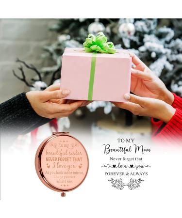 Sister Gift Compact Mirror - Inspirational Christmas Birthday Valentines Day Present for Women, Teens, and Besties - Buy Online on GoSupps.com