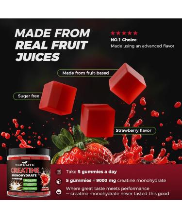 NEWOLITE Energy Strength Creatine Monohydrate Gummies 9000MG - Buy Online on GoSupps.com