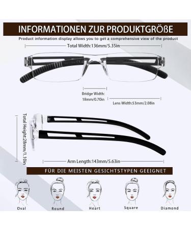 Cojwis 4-Pack Frameworkless Reading Glasses for Men & Women - Lightweight Anti-Blue Light TR90 Glasses (1.25x) - Stylish & Convenient Vision Aid - Buy Online on GoSupps.com
