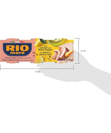 Rio Mare - Solid Light Tuna in Olive Oil with Lemon and Pepper Canned Tuna High in Protein 80 g (Pack of 3) - Buy Online on GoSupps.com
