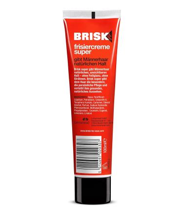 BRISK Hairdressing Cream Super - Nourishing Hair Styling Cream for Men & Women | Male and Herbal Scent | 100ml Tube - Flexible Hold Without Gluing - Buy Online on GoSupps.com