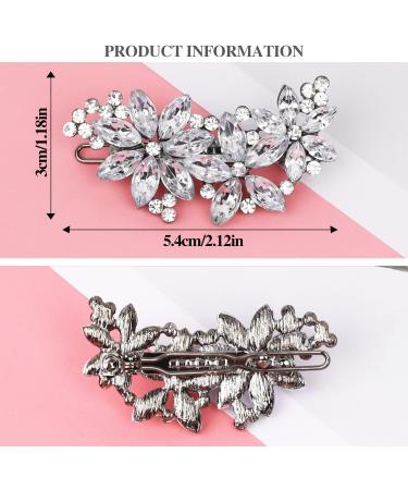 Set of 4 Rhinestone Hair Clips Crystal Bridal Hair Clips Wedding Hair Pins Rhinestone Flower Wedding Headpiece Elegant Hair Barrettes Decorative Silver Hair Clips for Women Girls - Buy Online on GoSupps.com
