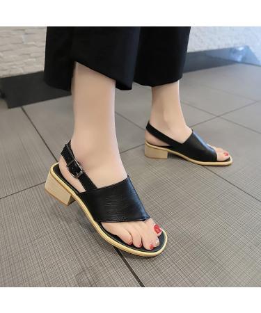 Summer Women's Orthopedic Sandals - Casual Flat Non-Slip Bunion Shoes with Buckle Strap for Plantar Fasciitis - 24cm Black - Buy Online on GoSupps.com