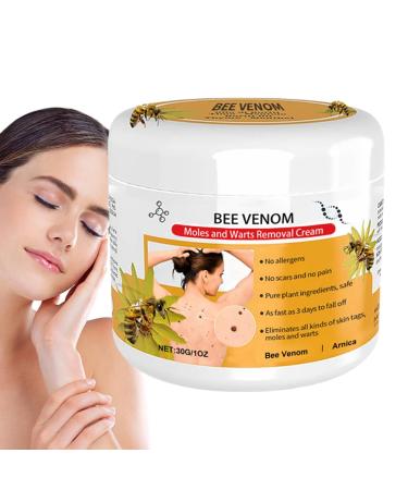 Moreeulsi 3 Bee V-enom Wart and Tag Remover 30g Bee V-enom Mole and Wart T-reatment Cream Tag Recede Bee V-enom Mole T-reatment Cream Bee Ven-om Cream-Moisturizing Skin Repair Cream