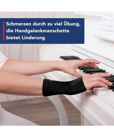 Dr. Arthritis Wrist Support Bandage - Gel Cushion Palm Protection for Carpal Tunnel & RSI - Left/Right Hand - Black (Medium) - Buy Online on GoSupps.com
