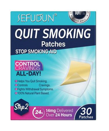 Quit Smoking Patches Step 2, Step 2 to Quit Smoking, 14mg Delivered Over 24 Hours, Smoking Aid to Help Quit Smoking 30 Patches. Step2-30PC