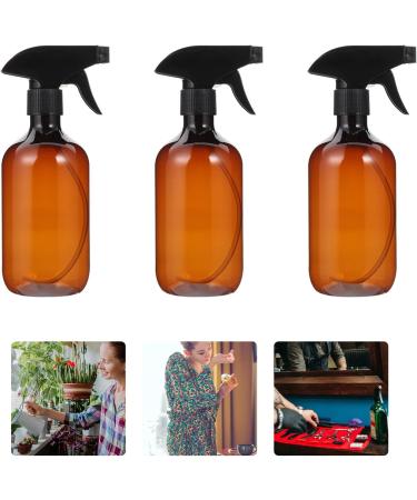 Uonlytech 4pcs Amber Plastic Spray Bottles 500ml - Refillable Empty Spray with Black Trigger for Essential Oils & Cleaning Solutions - International Shipping Available - Buy Online on GoSupps.com