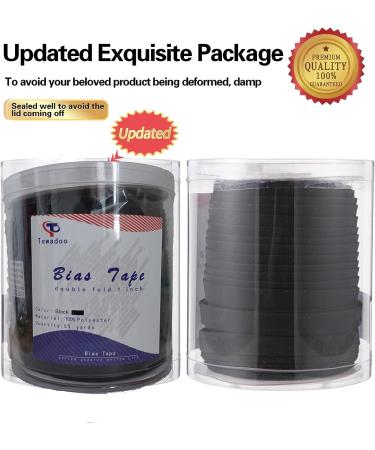 Black Double Fold Bias Tape 1 Inch x 55 Yards - Sewing, Quilting, Binding - Polyester Non-Stretch - Bulk Bias Tape for Apparel Craft - Buy Online on GoSupps.com