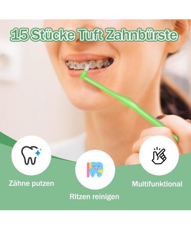 15-Piece Tufted Toothbrush Set - Soft Bristles for Detailed Cleaning & Interdental Care | Ideal for Prosthesis - Buy Online on GoSupps.com