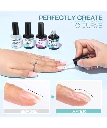Morovan Builder Gel Nail Polish - 8-in-1 Clear Adhesive Hard Gel for Nail Extensions Top Coat Dehydrator & Primer - Perfect for Nail Art & Rhinestones - Buy Online on GoSupps.com
