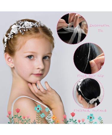 Locisne Silver Flower Girl Headband - Princess Wedding Hair Accessories - Buy Online on GoSupps.com