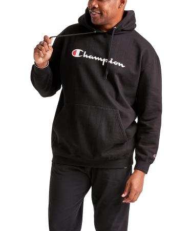 Champion Men's Powerblend Fleece Pullover Hoodie - Black, Size Large - Buy Online on GoSupps.com