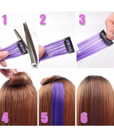 24 Pcs Colored Hair Extensions Colorful Clip in Hair Extensions 22 inch Synthetic Straight Hair Extensions for Kids Girls Women A 24Pcs - Solid color + Gradient color - Buy Online on GoSupps.com