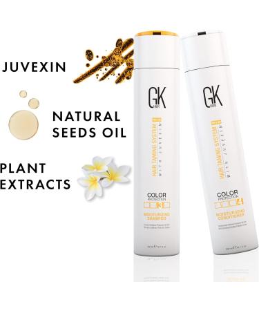 GK HAIR Global Keratin Moisturizing Shampoo Moisturizing Conditioner pH+ Clarifying Shampoo 300 ml and serum pack of 2 10 ml Organic oil extracts - Buy Online on GoSupps.com