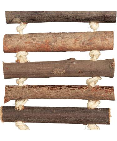 Cedar Alpha 2-Pack Wooden Rope Ladder Bird Toy - Natural Swing and Chewing Toys for Pet Bird Cage - Rodents Accessory - Buy Online on GoSupps.com
