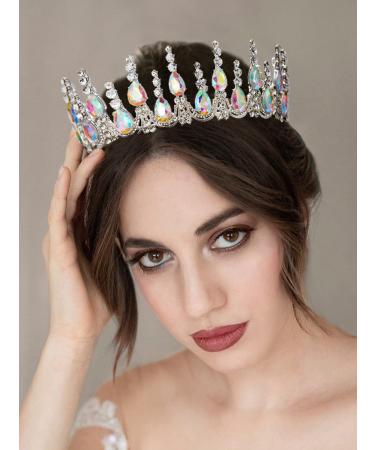 SWEETV Queen Crown for Women - Wedding Tiara for Bride, Princess Tiara for Quinceanera, Pageant Crown Crystal Diadem Headpiece for Birthday Prom - Silver+Multicolored - Buy Online on GoSupps.com