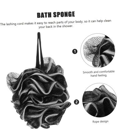 Buy 4pcs Black Bath Loofah Balls - Durable Shower Accessories for a Refreshing Clean | Convenient Bath Sponges - Buy Online on GoSupps.com