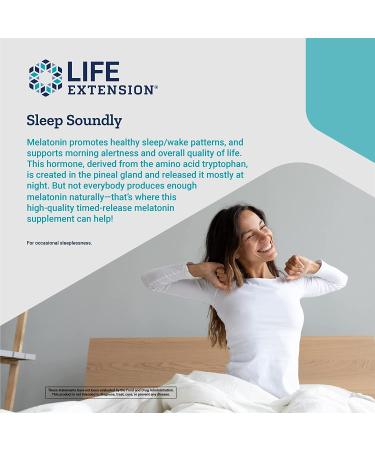 Life Extension Melatonin 750 mcg - 6 Hour Timed Release, 60 Vegetarian Tablets for Sleep Support - Buy Online on GoSupps.com