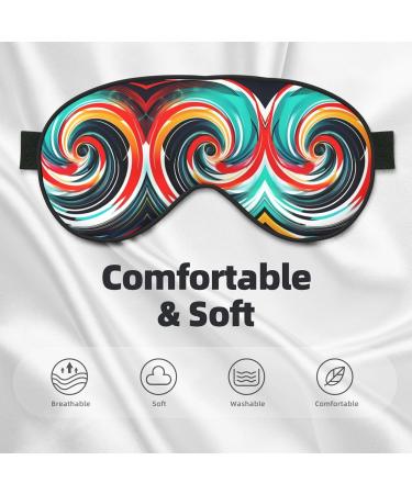 Abstract Circle Swirl Print Blackout Eyeshade - Perfect for Travel Naps & Shift Work - Adjustable Elastic Strap - Buy Online on GoSupps.com