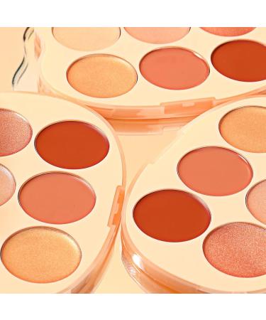 Blush and Highlighter Palette 6-Color Contour Palette - Melting Cream Cosmetics Water Resistant for a Natural Healthy Glow and Mature Complexion Lightweight Texture - Buy Online on GoSupps.com