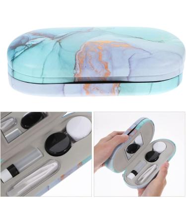 COHEALI 2-in-1 Double Sided Contact Lens & Eyeglasses Case - Marble Print with Mirror & Tweezer - Portable Glasses Box for Sunglasses & Eyewear - Buy Online on GoSupps.com