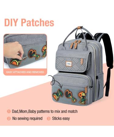 Buy Tonyeee Personalized Diaper Backpack | Stylish Travel Baby Bag with Removable Cross Body Bottle - Gray - Buy Online on GoSupps.com