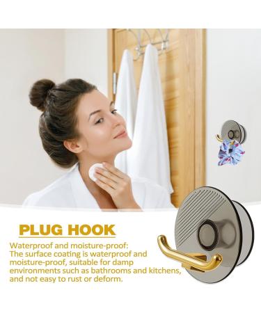 Uozonit Connector Hook & Cable Organizer - Drill-Free Shower Razor & Toothbrush Holder | Multi-Purpose Retention Hook for Kitchen & Bathroom - Translucent Gray - Buy Online on GoSupps.com