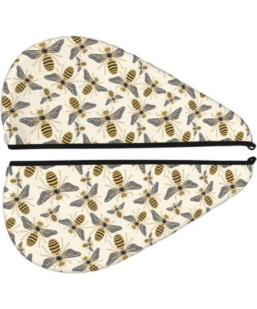 Hair Towel Wrap | Fast Drying Hair Turban | Button Hair Drying Towel for Quick Results - Flying Bees1 - Buy Online on GoSupps.com