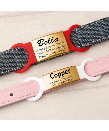 Custom Stainless Steel Slide-On Pet ID Tag - Personalized Engraved Dog Tag for Small Dogs (Black) - Buy Online on GoSupps.com