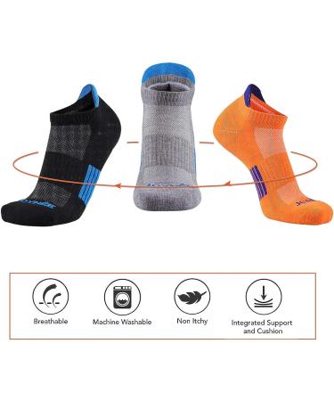 JOYNE Men's Low Cut Athletic Running Socks - 6 Pack, Multicolored - Buy Online on GoSupps.com