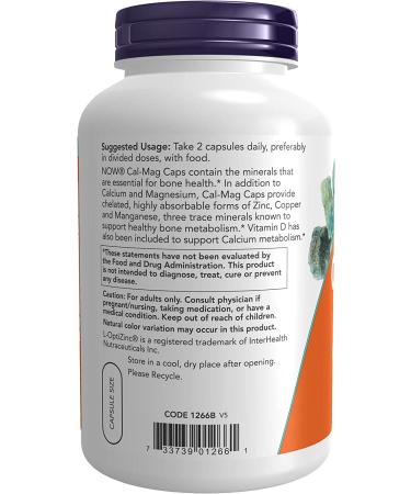 Now Foods Cal-Mag Caps - 240 Capsules for Bone Health & Muscle Support - Buy Online on GoSupps.com