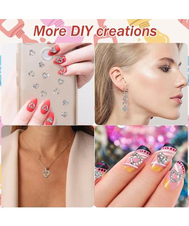 36 Pieces 3D Heart Nail Charms for Women - Modern Style Love Crystal Nail Rhinestone Decals - Valentine's Day Diamond Alloy Nail Gems - Buy Online on GoSupps.com