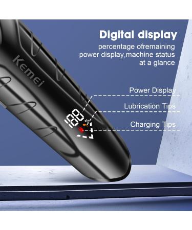 KEMEI KM-2269 Professional Cordless Hair Trimmer for Men - Electric Beard Clipper with Zero Gapped T Blade & LED Display | International Shipping - Buy Online on GoSupps.com