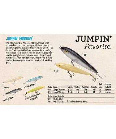 Rebel Lures Jumpin' Minnow Topwater Fishing Lure 4.5-Inch Bone - Premium Quality for Effective Fishing - Buy Online on GoSupps.com