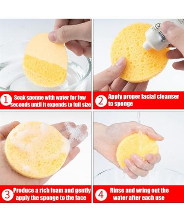 60 Count Compressed Facial Sponges 4 Color Facial Sponges Cleansing Wash Face Sponge Exfoliating Cellulose Facial Cosmetic Sponges for Makeup Removal(2.5 Inch) Green/Pink/Yellow/Whtie - Buy Online on GoSupps.com