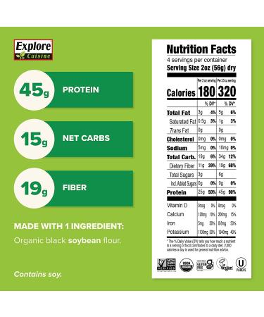 Explore Cuisine Organic Black Bean Spaghetti - 8 oz | Plant-Based Protein Pasta | Non-GMO, Gluten-Free, Vegan, Kosher - Buy Online on GoSupps.com